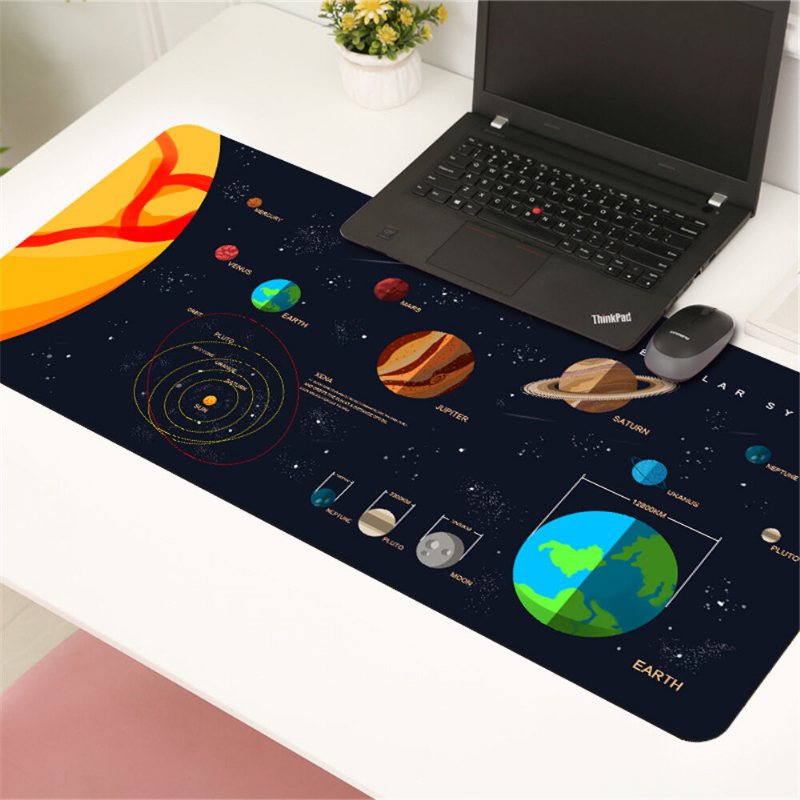 Space Planet Game Musmatta Stor Storlek Desktop-spel Förtjockad Låst Kant Anti-halk Gummimusmatta För Hemmakontor