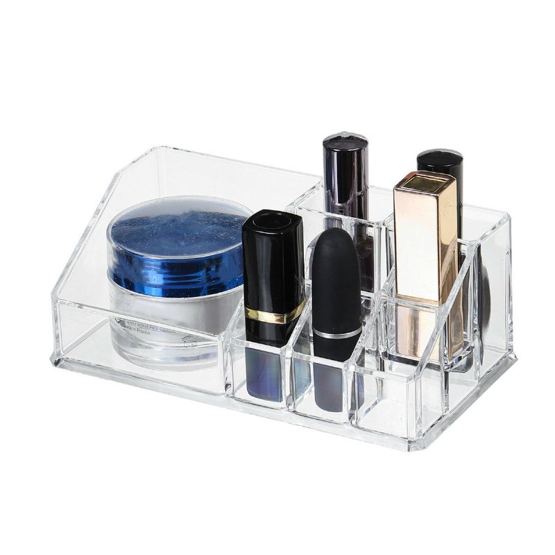 Transparent Kosmetikaförvaringslåda Kombinationsställ Desktop Organizer Läppstift Pulver Display Box Flerlager Med Låda Förvaringslåda