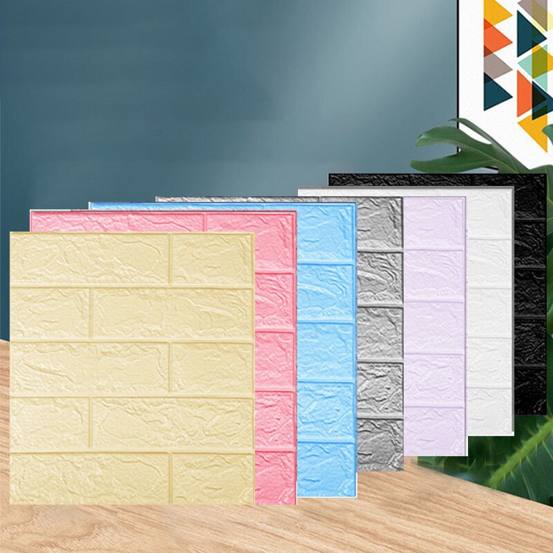 10/20 St Flerfärgad Tapet Självhäftande Vägg Sticky Foam Brick 3d Texture Wallpaper