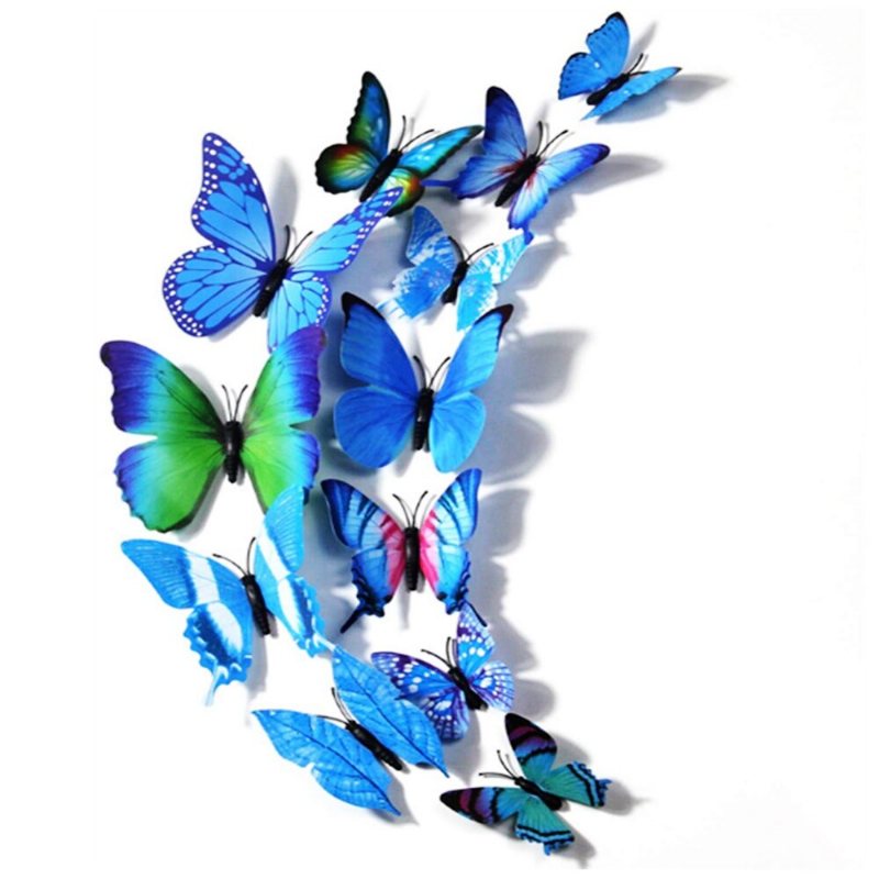 12st 3d Butterfly Design Decal Art Väggklistermärken Room Ations Home