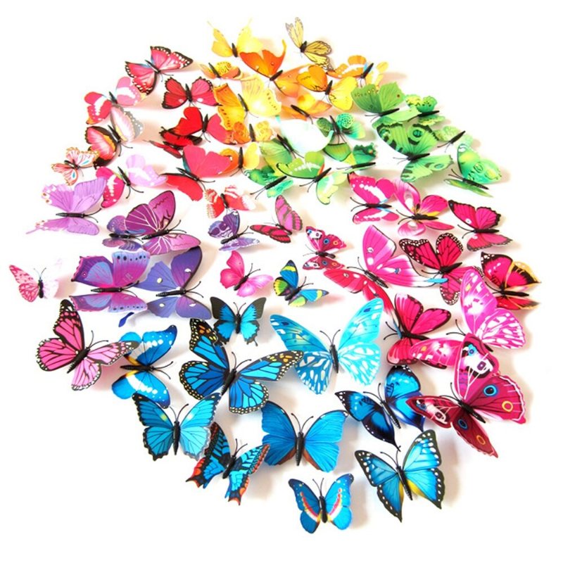 12st 3d Butterfly Design Decal Art Väggklistermärken Room Ations Home