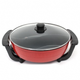 1300w Elektrisk Non-stick Hot Pot Dual Side Divide Hem Rökfri Shabu Köksredskap