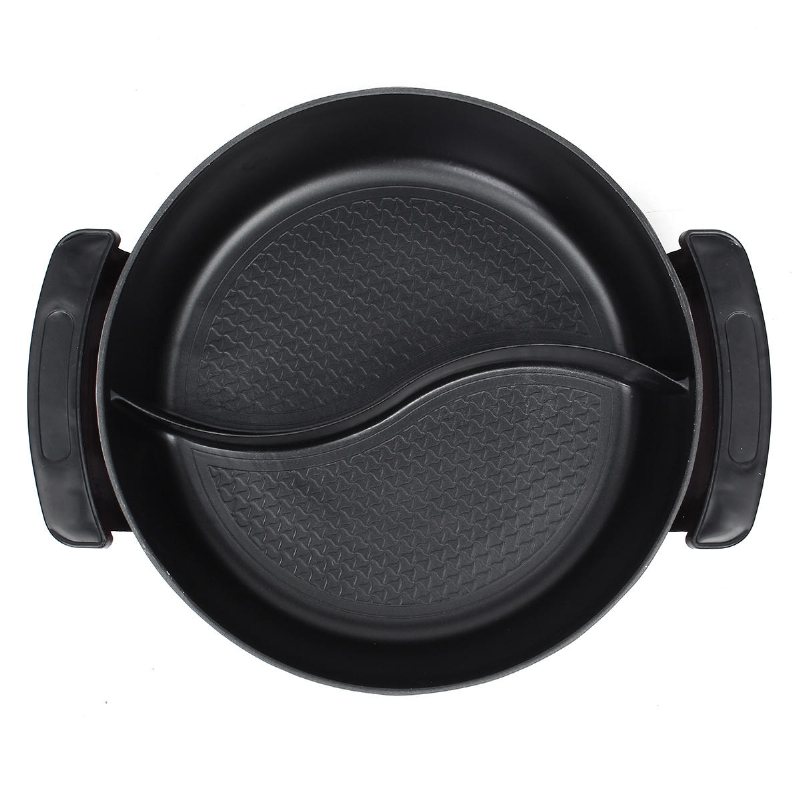 1300w Elektrisk Non-stick Hot Pot Dual Side Divide Hem Rökfri Shabu Köksredskap