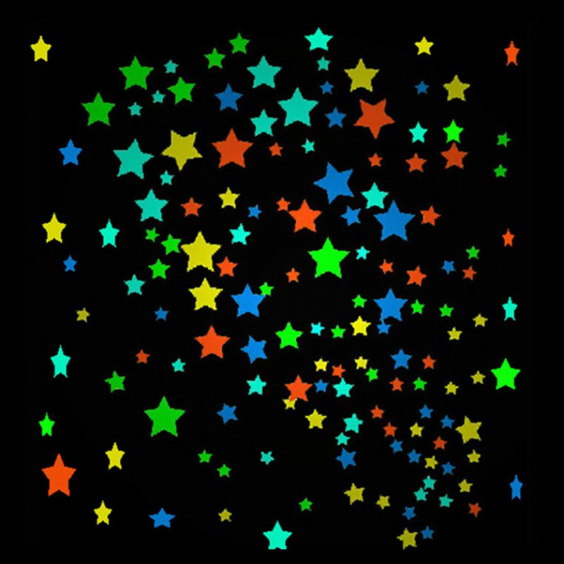 25 St Fluorescerande Glow Star Wall Sticker Glödande S M L Färgglada Decals Hem Väggdekor