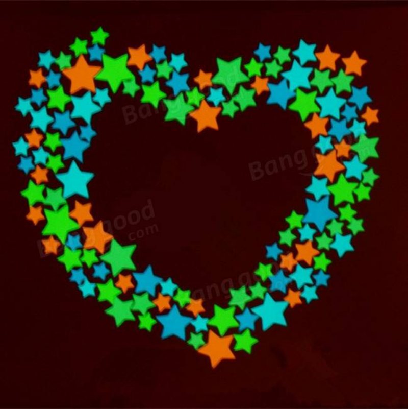 25 St Fluorescerande Glow Star Wall Sticker Glödande S M L Färgglada Decals Hem Väggdekor