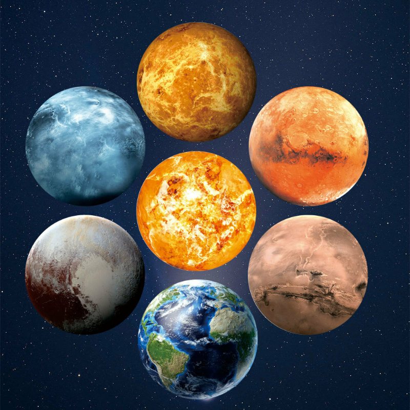 30 cm Stort Månglöd I Mörkret Noctilucence Planet Celestial Stickers Lysande Diy Wall