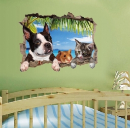 3d Animal Landscape Creative Wall Stickers Heminredning Väggmålning Art Avtagbar Väggdekor Sticker