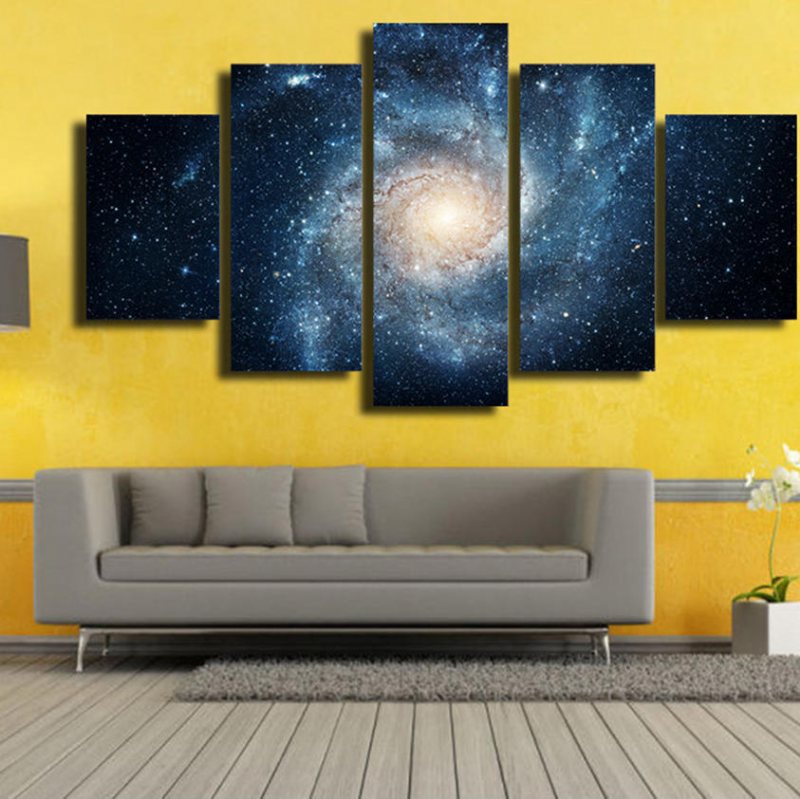 5 Cascade Cosmic Planets Sink Into Rivers Bild Canvas Väggmålning Heminredning Med