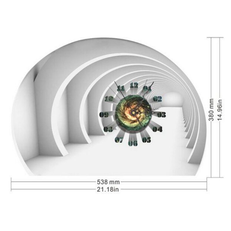 Diy Dekal Klocka Tunnel 3d Väggdekaler 3d Art Väggklocka Heminredning