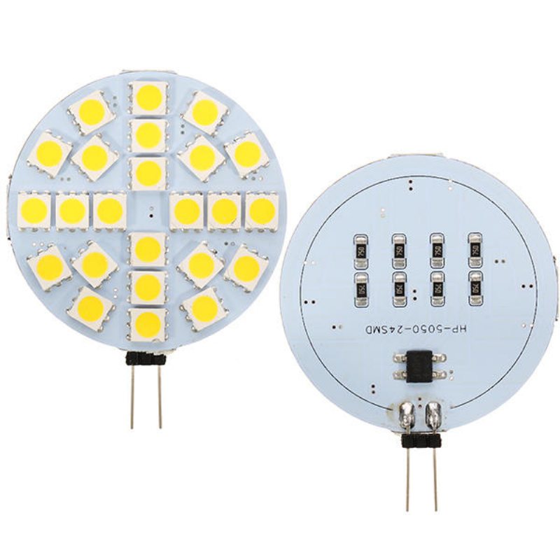 G4 3w Dimbar Smd5050 24 Leds Varmvit Ren Vit Ljuslampa Dc12v