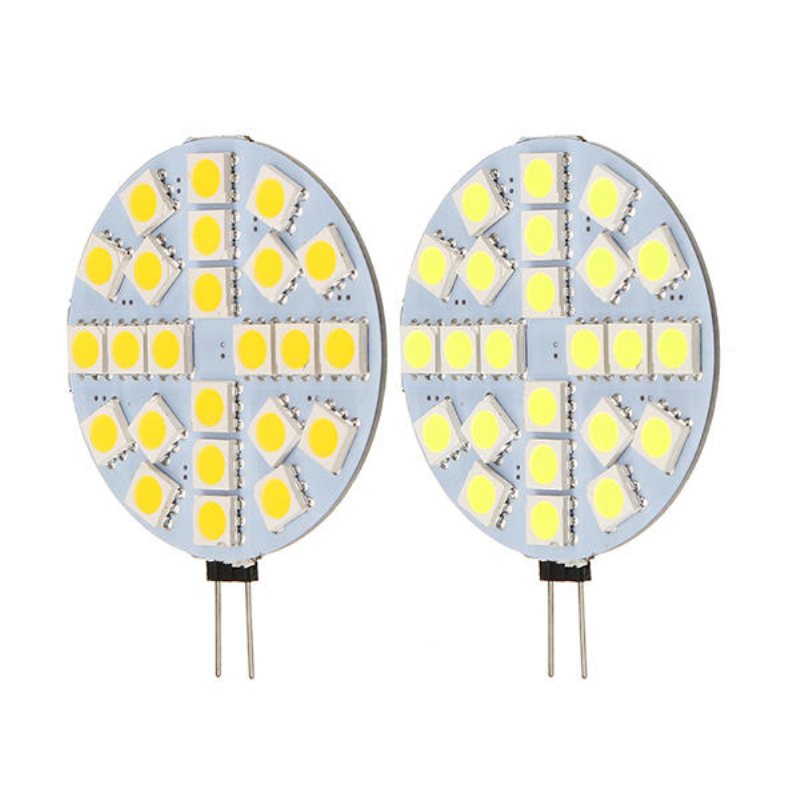 G4 3w Dimbar Smd5050 24 Leds Varmvit Ren Vit Ljuslampa Dc12v