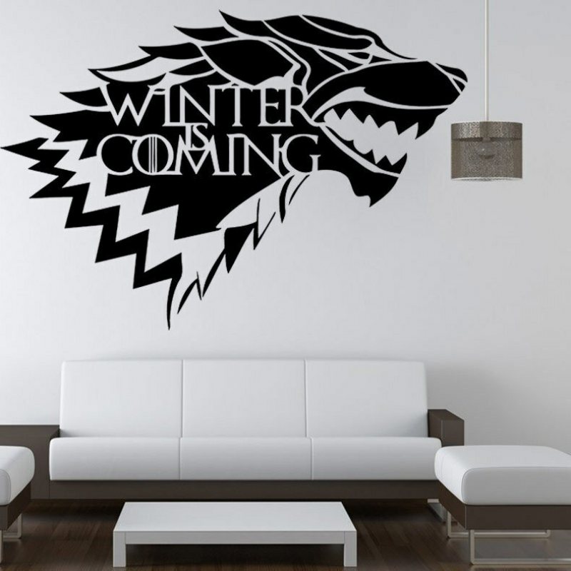 Game Of Thrones House Stark Wolf Vinyldekal Hbo Winter Is Come