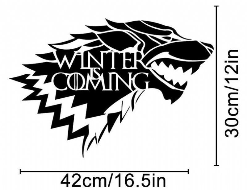 Game Of Thrones House Stark Wolf Vinyldekal Hbo Winter Is Come