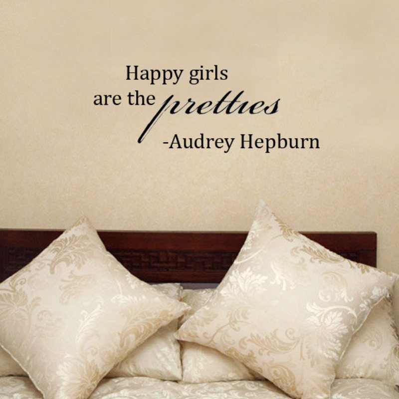 Happy Girls Are The Prettities Pvc Word Quote Wallpaper Ewq0087