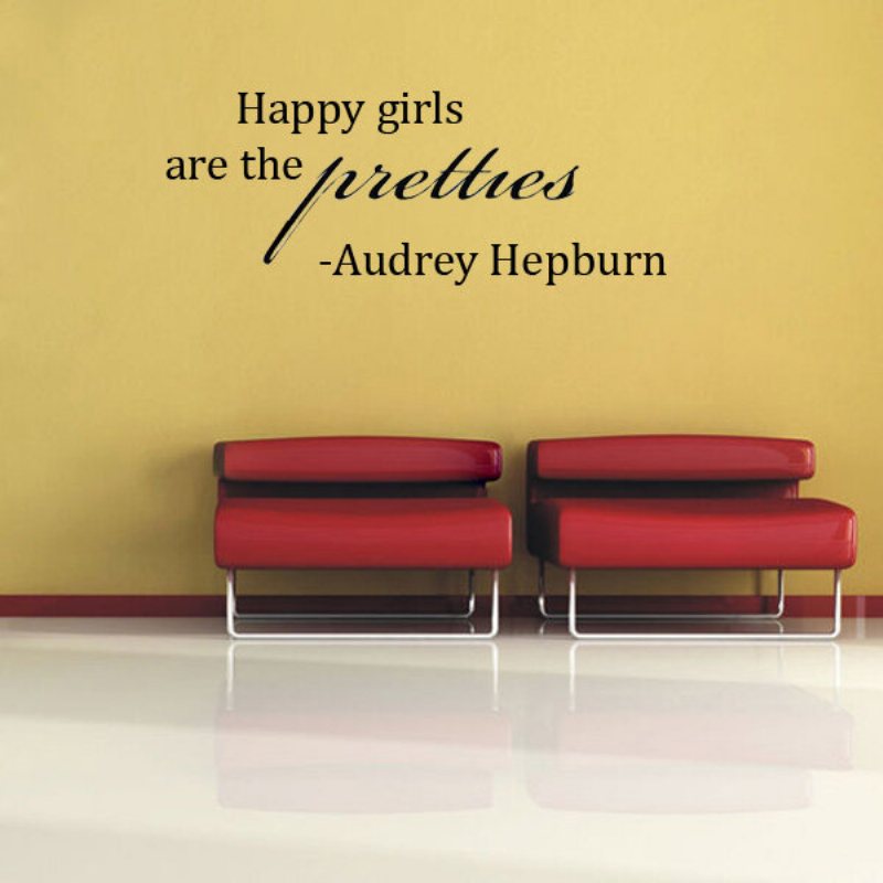 Happy Girls Are The Prettities Pvc Word Quote Wallpaper Ewq0087