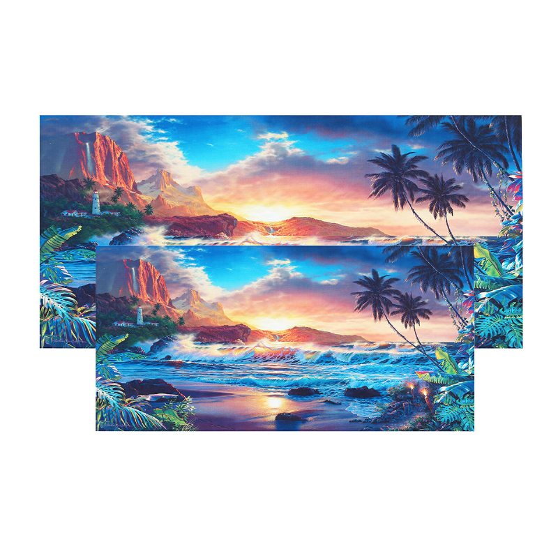 Heminredning Canvas Tavlor Målningar Väggkonst Modern Sunset Scenery Beach Tree Gift