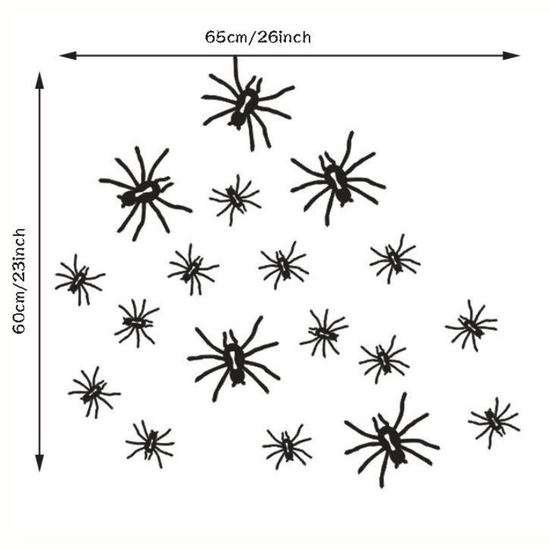 Kst-5 Halloween Pvc Väggdekaler Spindel Vardagsrum Sovrum Dekoration Väggdekor