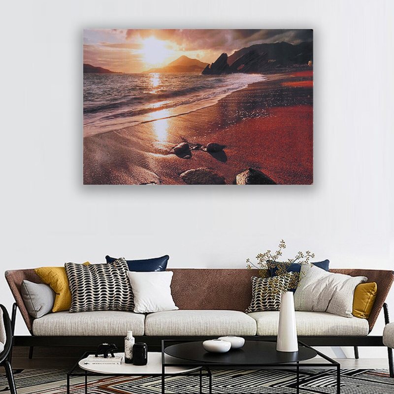 Sunset Beach Landskap Canvas Väggkonst Bildtryck Dekor Ramlös Duk För Heminredning