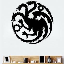 T-18 Game Of Thrones Tangeri Lian Targaryen Familjeemblem Tre Guld-drake Snidade Väggdekaler