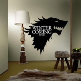 T-5 Game Of Thrones Stark Familjeemblem Ice Wolf Wall Stickers Graverade