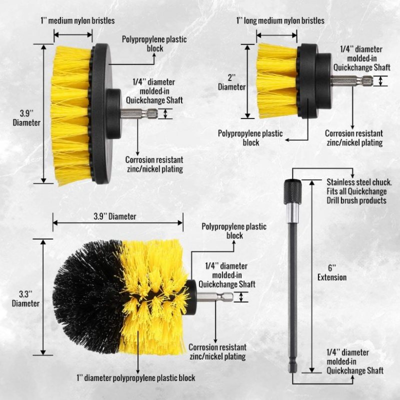 Borrborsttillbehör Rengöringssats Power Scrubber- 3 St