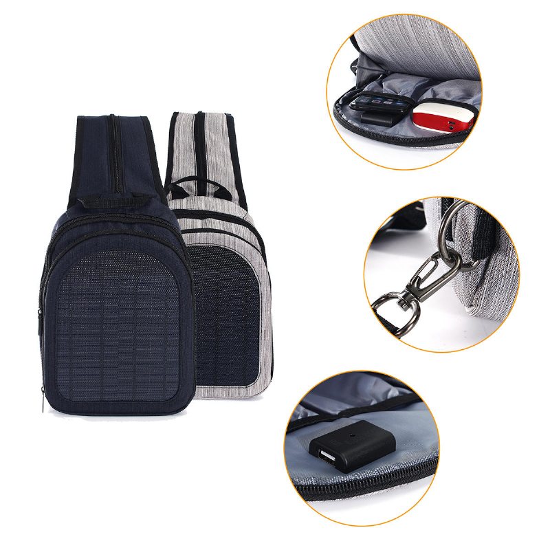 1000mah 5v 5w Usb Solar Emergency Charging Bag Outdoor Travel Portable Storage Bag