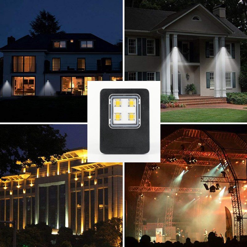 10w 20w 4led Flood Light Ip67 Vattentät Landskapslampa Spotlight Utomhuscamping Nödlykta