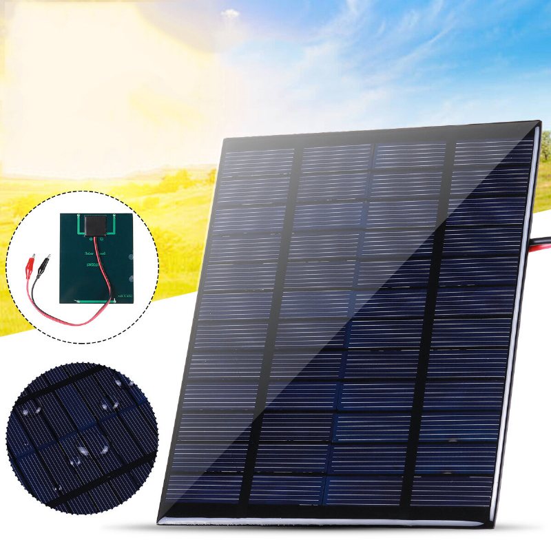 10w Solpanel Med Klämmor Polykristallint Silikon Solcell Ip65 Bärbar Vattentät Utomhuscampingresor