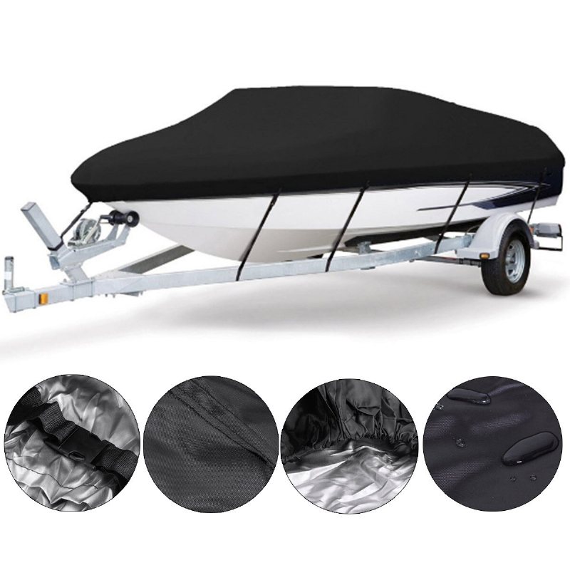 11-22ft Barco Boat Cover Anti-uv Vattentät Heavy Duty 210d Marine Protector Släpbar Canvas Båttillbehör