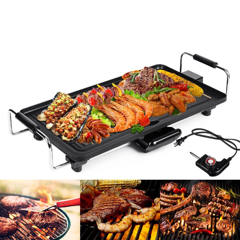 1200w Non-stick Rökfri Bbq Grillpanna Elektrisk Grill Spis Utomhuscamping Picknick Eu Usa-kontakt