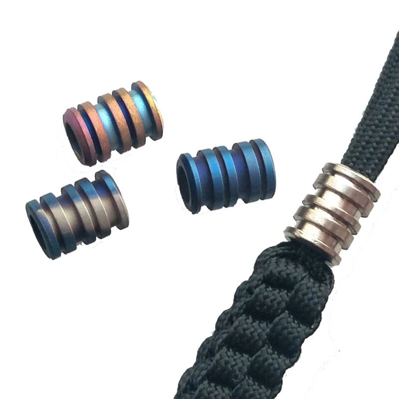 14 mm Höjd Titanlegering Tc4 Knivpärlor Repsnöre Edc Paracord Bead Camping Knivhängen