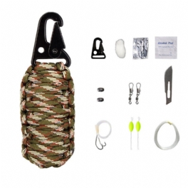 16st Outdoor Paracord Kit Överlevnadsrep Set Fiskeverktyg Camping Karbinhake Nödutrustning