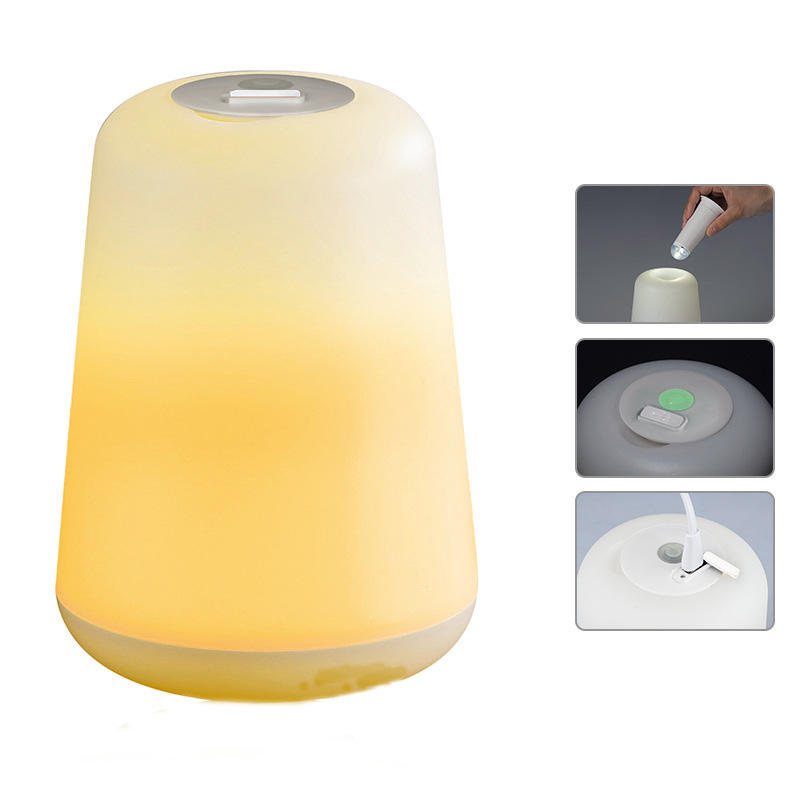 1w Usb Nattlampa Sängbordslykta Plast 60lm Två Lägen Campinglampa Bord Skrivbord Led