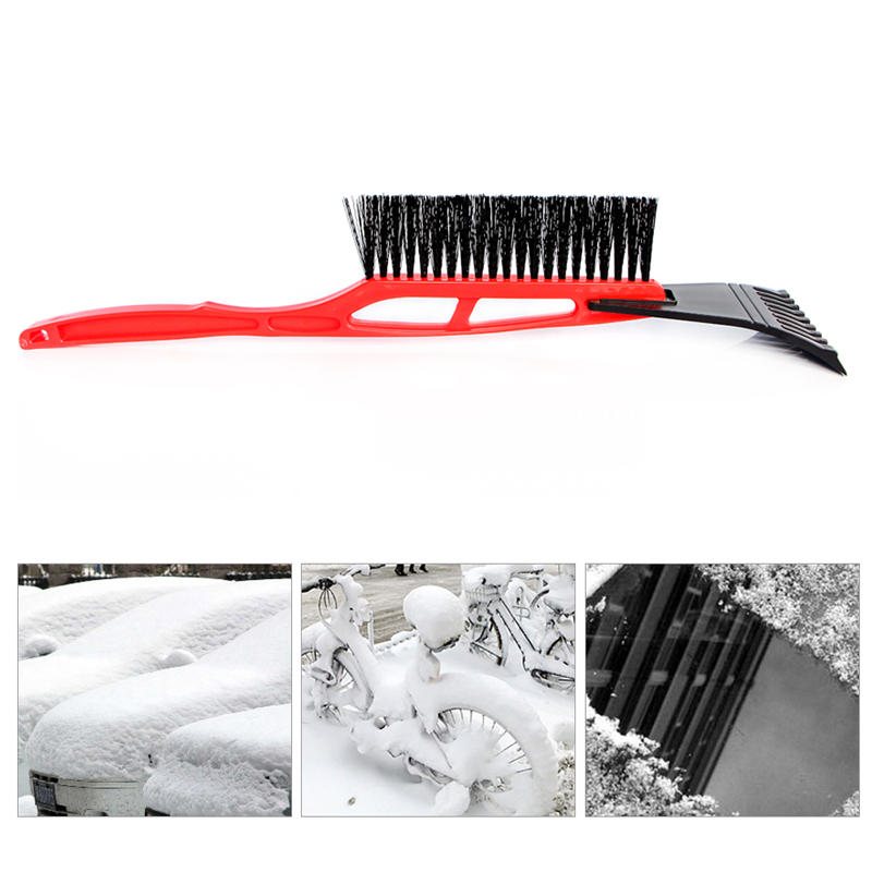 2 I 1 Ice Snow Shovel Scraper Utomhus Vinter Bil Fönster Rengöring Borst Spade