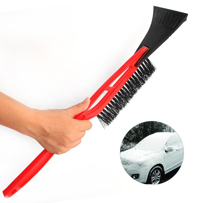 2 I 1 Ice Snow Shovel Scraper Utomhus Vinter Bil Fönster Rengöring Borst Spade