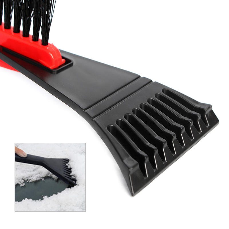 2 I 1 Ice Snow Shovel Scraper Utomhus Vinter Bil Fönster Rengöring Borst Spade