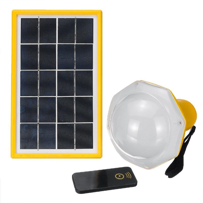 200lm Solpanel Glödlampa Ström 5 Lägen Dc Lighting System Kit Nödgenerator Med Fjärrkontroll Utomhuscamping