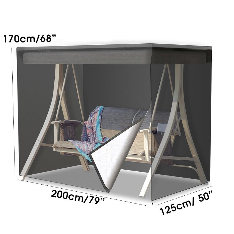 200x170x125cm 210d 3-sits Swing Seat Stol Hängmatta Överdrag Utemöbler Vattentät Trädgård Yard Soffa Stolöverdrag Vikbart Damm Regnskydd