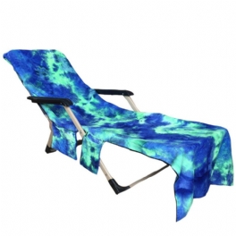 210 X 75 cm Strandstolshandduk Lazy Solbadshandduk Tie-dye Absorberande Campingmatta Handdukar Med Flera Fickor