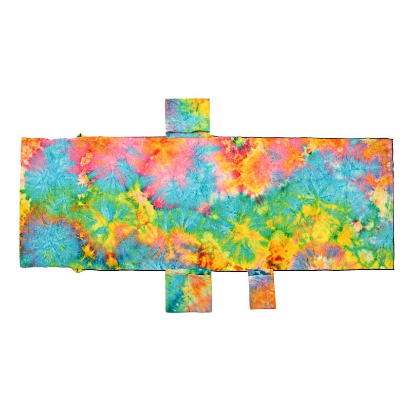 210 X 75 cm Strandstolshandduk Lazy Solbadshandduk Tie-dye Absorberande Campingmatta Handdukar Med Flera Fickor