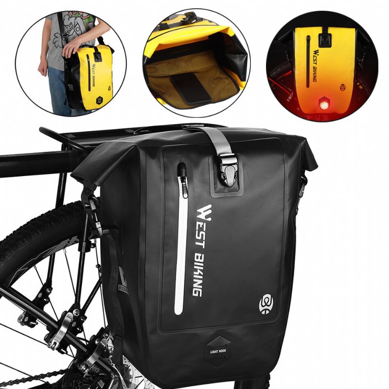 25l Vattentät Cykelställväska Cykelhållare Sadelväska Pannier Trunk Mtb Road Bike Bagageväskor Tillbehör Svart