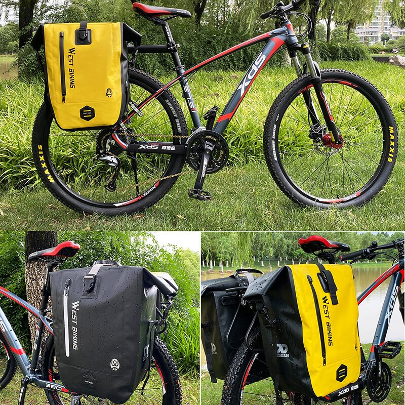 25l Vattentät Cykelställväska Cykelhållare Sadelväska Pannier Trunk Mtb Road Bike Bagageväskor Tillbehör Svart