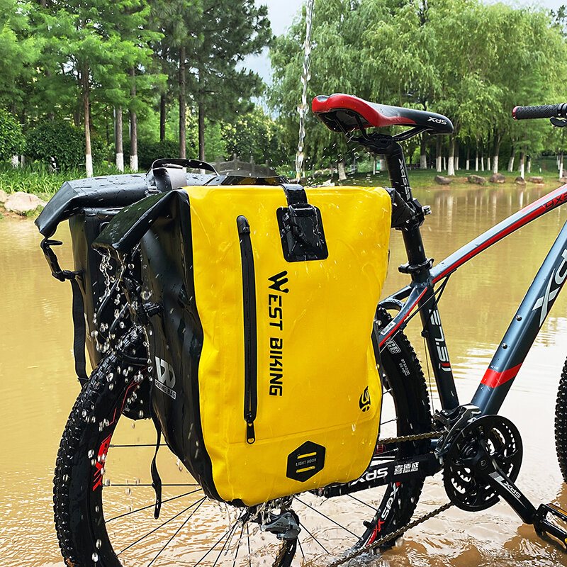 25l Vattentät Cykelställväska Cykelhållare Sadelväska Pannier Trunk Mtb Road Bike Bagageväskor Tillbehör Svart