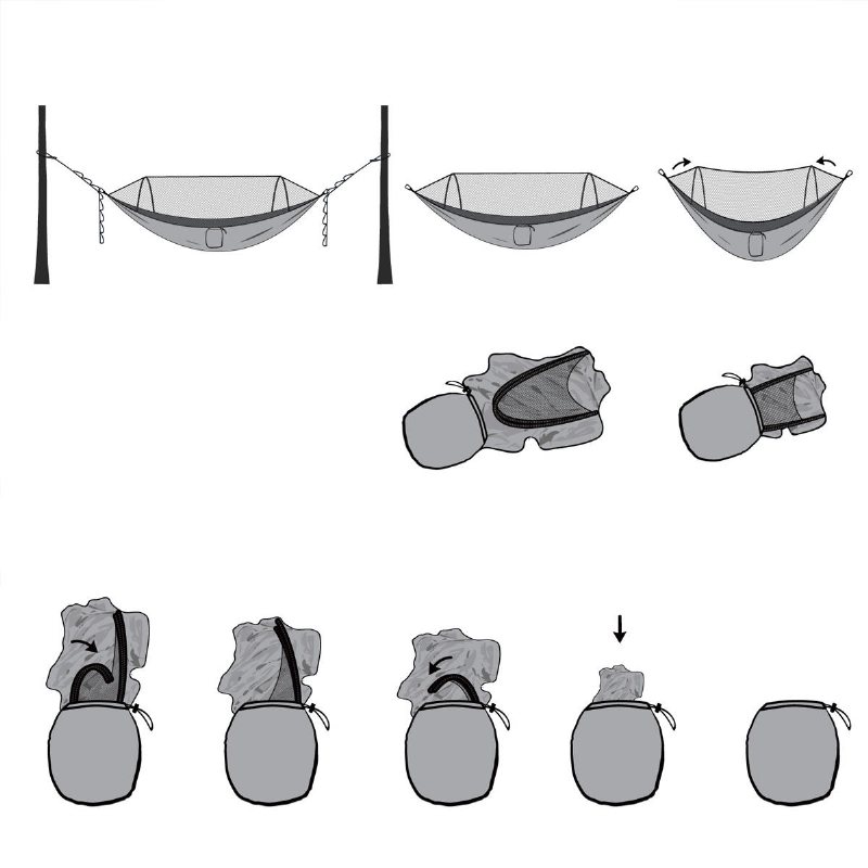 270x140cm Auto Quick Open Hängmatta Utomhuscamping Hängande Gungbädd Med Myggnät Max Belastning 250kg