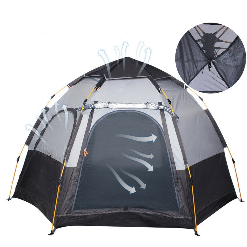 3-4 Personers Campingtält 270x270x150cm 210d Oxford+190t Pu3000mm Uv-skydd Vattentätt Tält