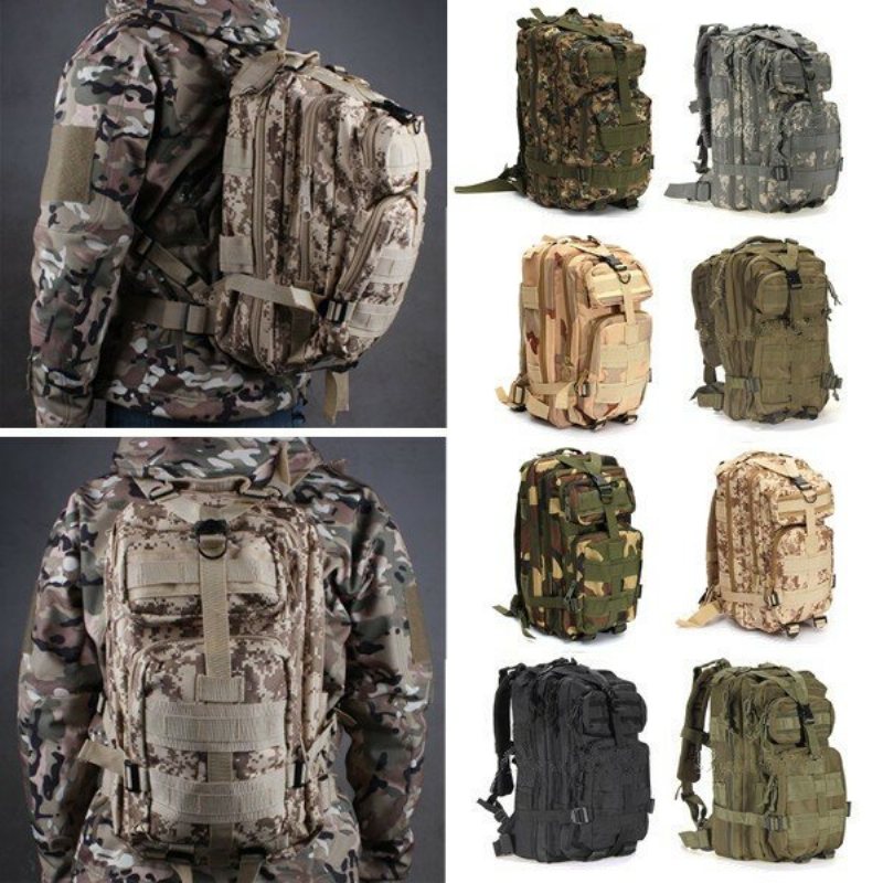 30l Utomhus Tactical Backpack Bag 600d Nylon Vattentät Kamouflage Trekking Ryggsäck