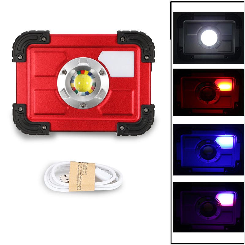 30w Cob 4 Mode Led Bärbar Usb Uppladdningsbar Flood Light Spot Vandring Camping Utomhus Arbetslampa