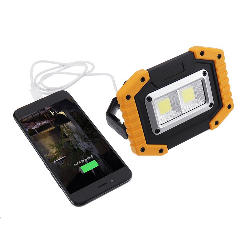 30w Usb Led Cob-ljus Utomhus 3 Lägen Arbetsljus Camping Nödlykta Ficklampa Spotlight Sökljus Campingljus