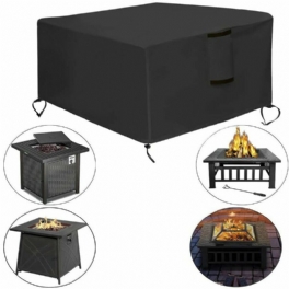 30~50" Oxford-duk Fire Pit Cover Uteplats Fyrkantig Bordsöverdrag Grill Bbq Gas Vattentät Anti Crack Uv-skydd