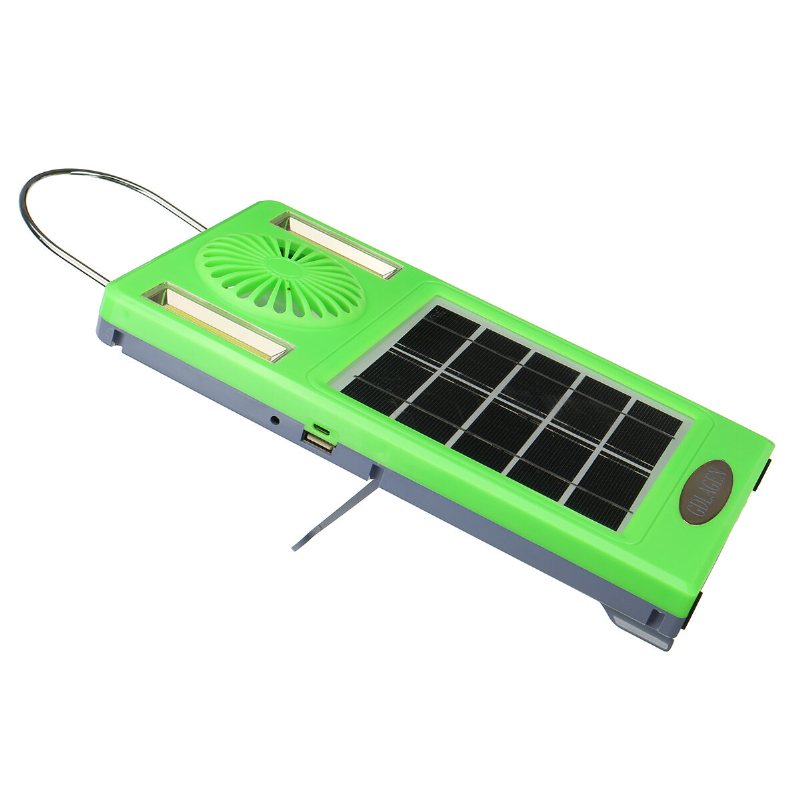 4-i-1 750lm Campingljus Cob Arbetslampa Solpanel Fläkt Power Bank Edc Utomhusresor